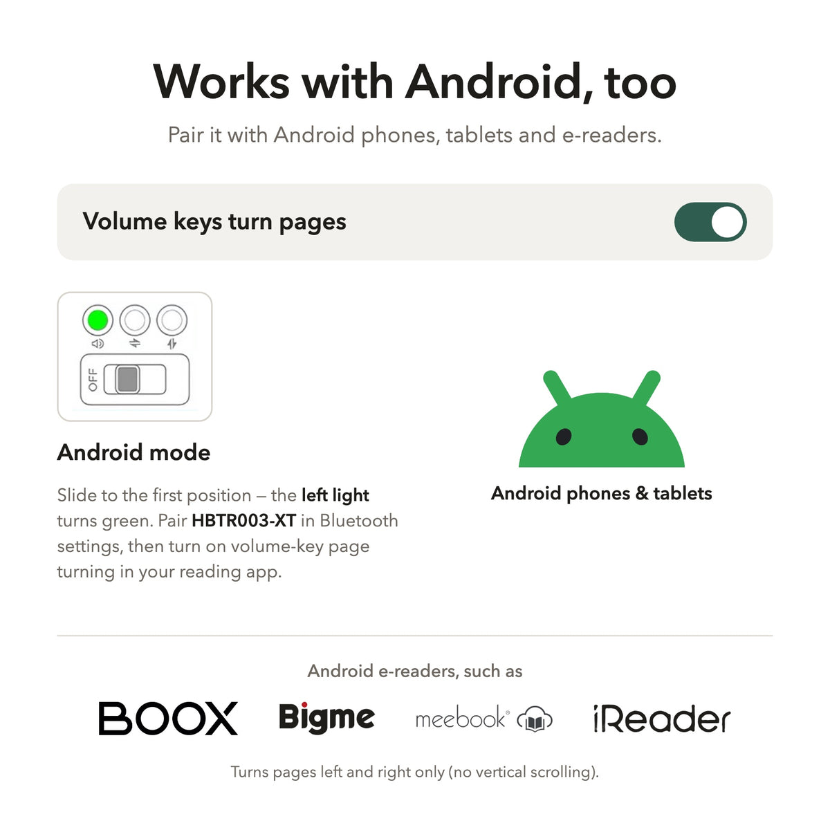 Keycap Page Turner for Kindle & E-Readers — Android mode