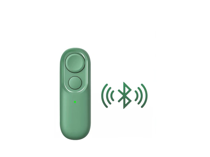 Page turner remote with a Bluetooth symbol
